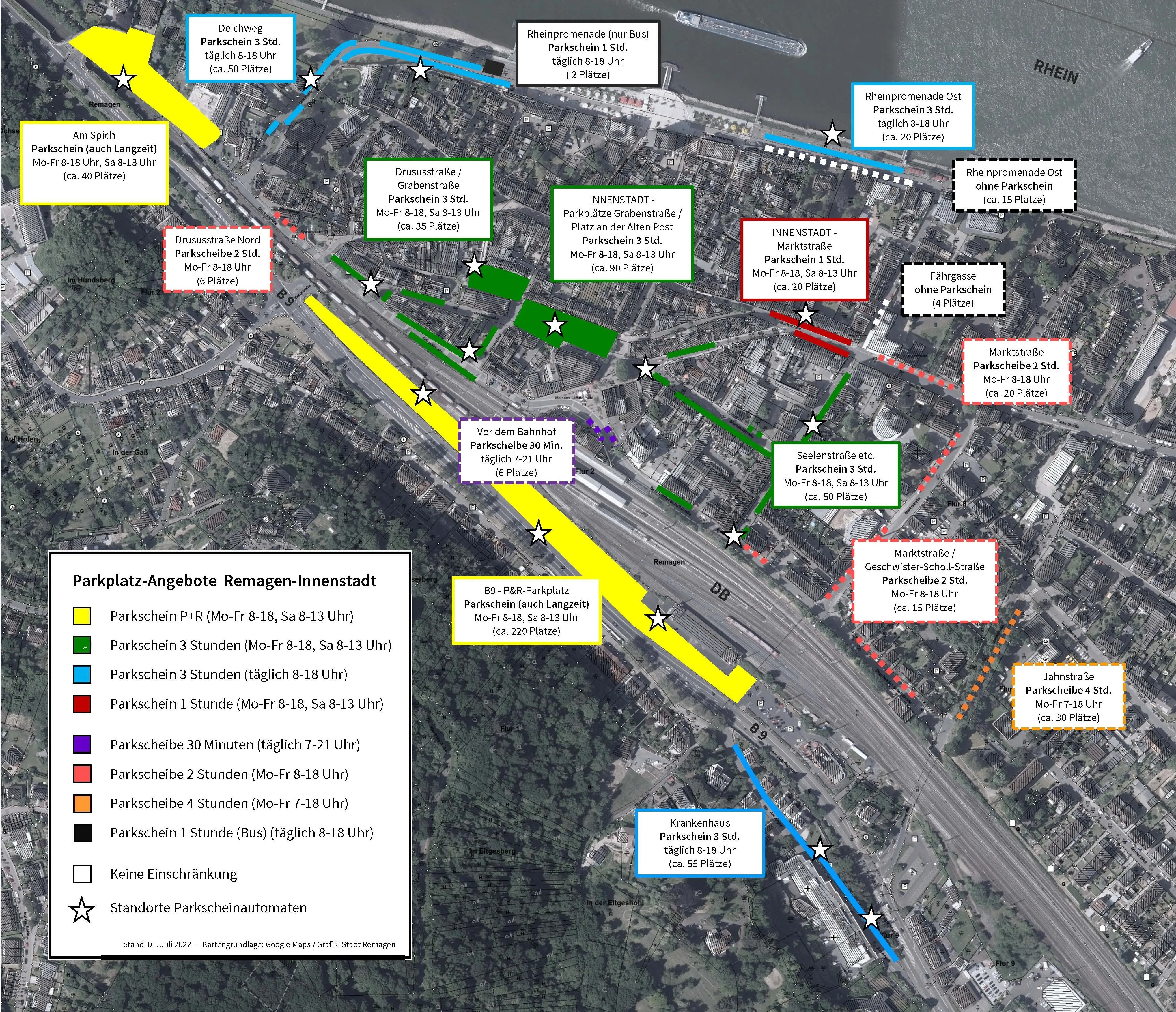 Übersicht Parkraumkonzept Stadt Remagen